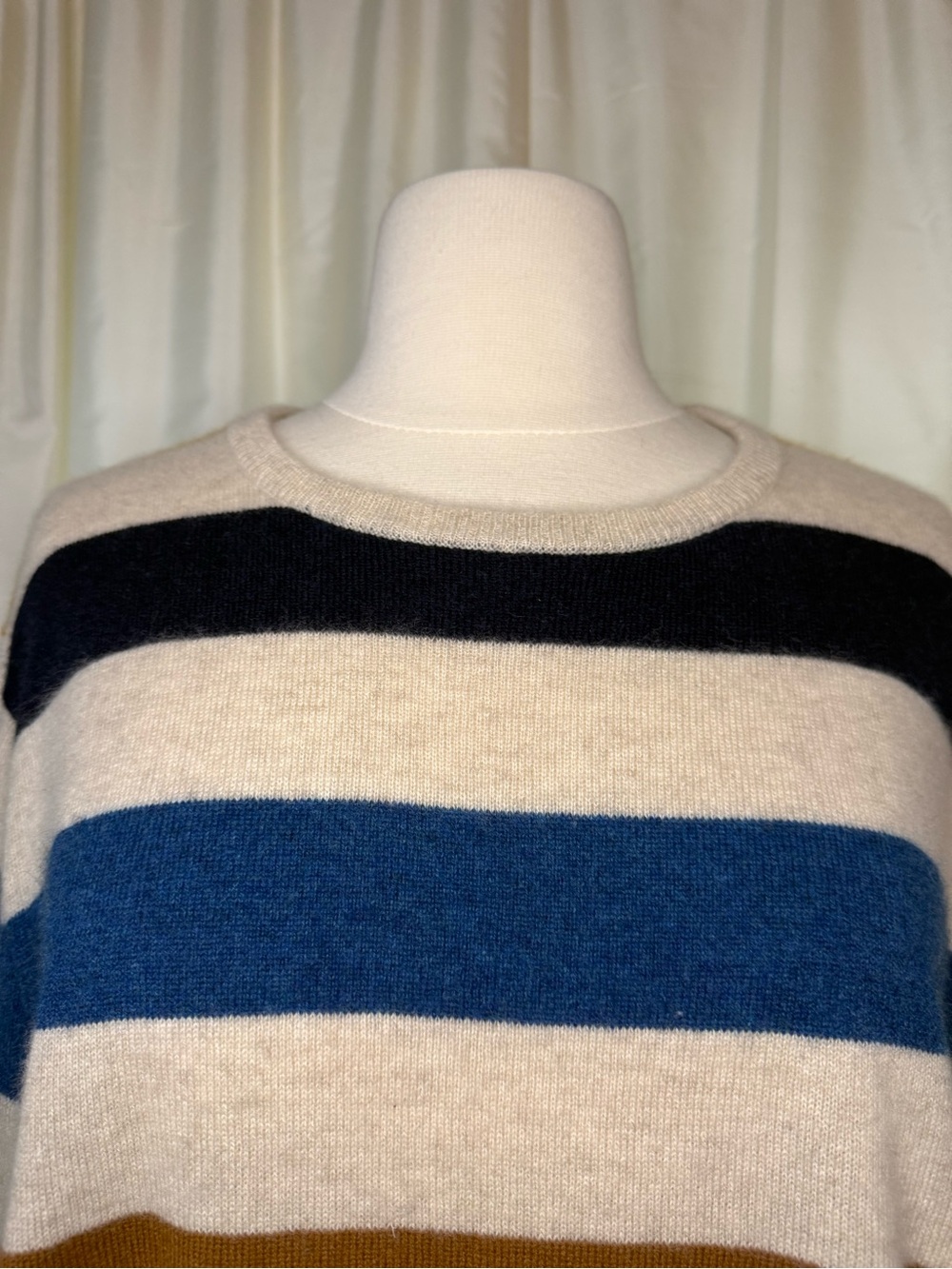 J.Crew 100% Cashmere Striped Sweater Men’s Large Multicolor Crewneck - Picture 5 of 13